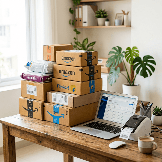E-commerce logistics and shipping labels