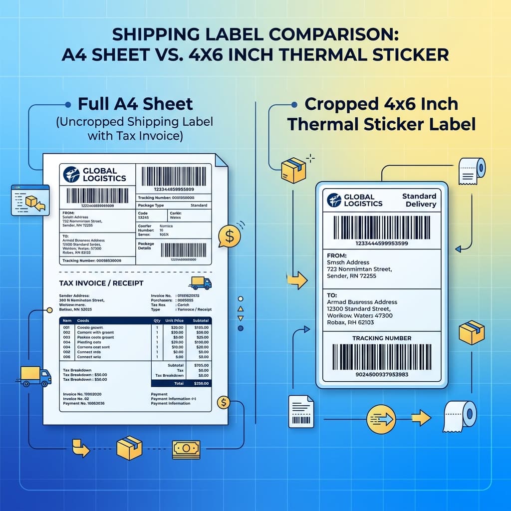 Flipkart 4x6 Label Converter: Old vs New Label Format Comparison